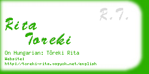 rita toreki business card