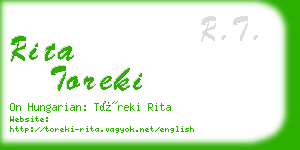 rita toreki business card